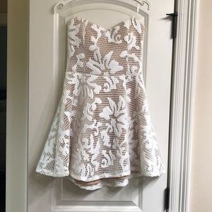 Mesh and leather tube dress